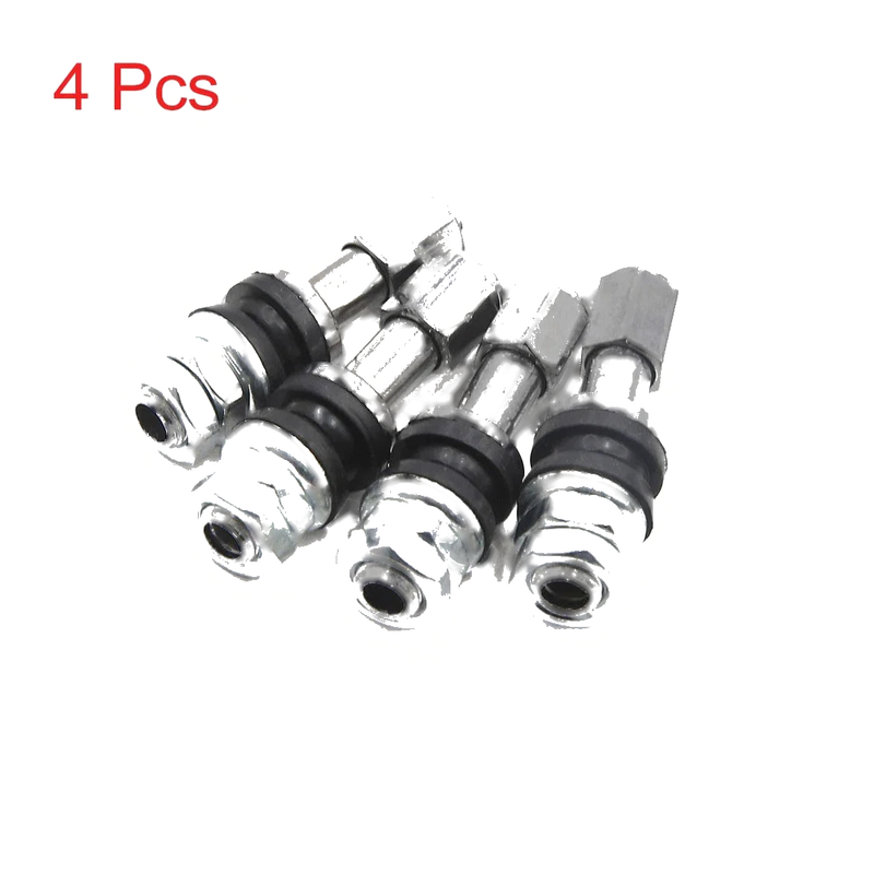 Motorcycle Scooter Tubeless Zinc Alloy Silver Tone Valve Stems / 4pcs /