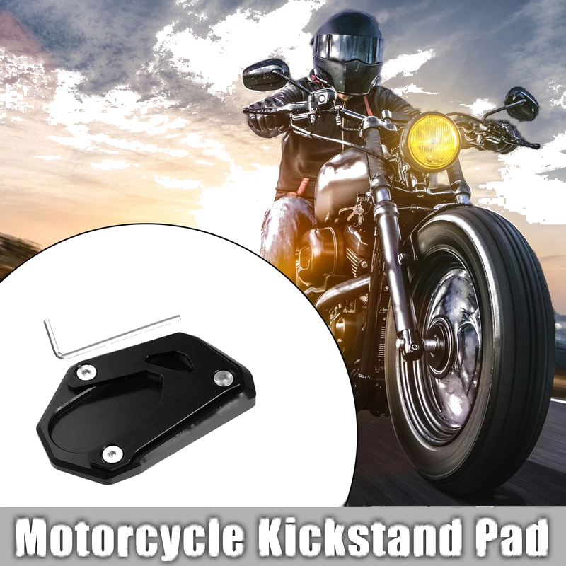 Suzuki GSX-S 1 Set Kickstand Side Stand Plate Pad Black (2015–2021)