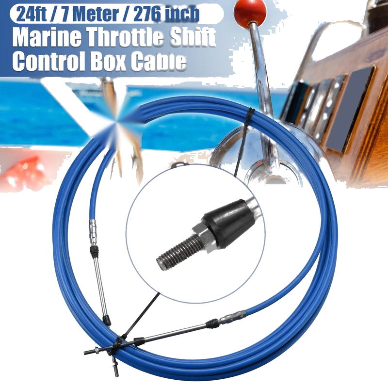 Yamaha Blue 1pcs 24ft 276 Inch Marine Shift Remote Control Box Cable