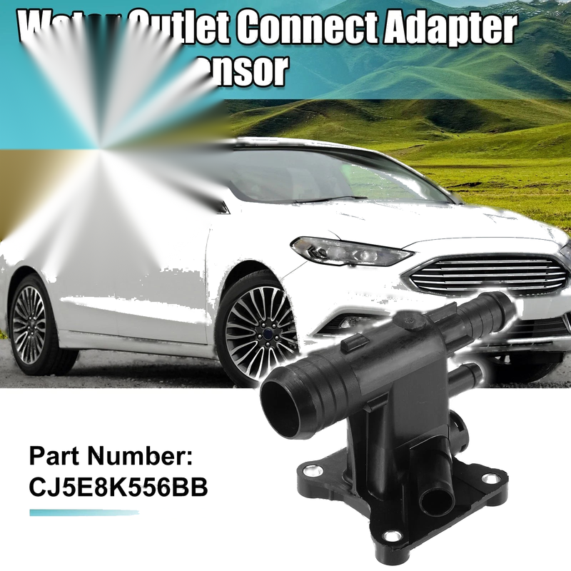 Ford 2.0 EcoBoost Engine Coolant Water Outlet w/ Temp Sensor (2013-2023)