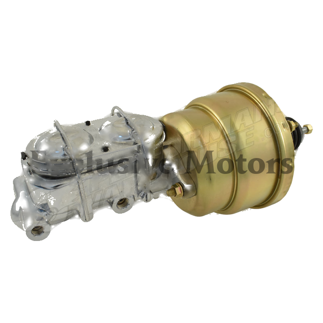 GM 1-1/8" Bore Chrome Master Cylinder & 7" Zinc Dual Brake Booster (1964-1974)
