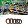Oil Seal 25x35x7mm FKM Rubber High Pressure Brown 5 Pcs