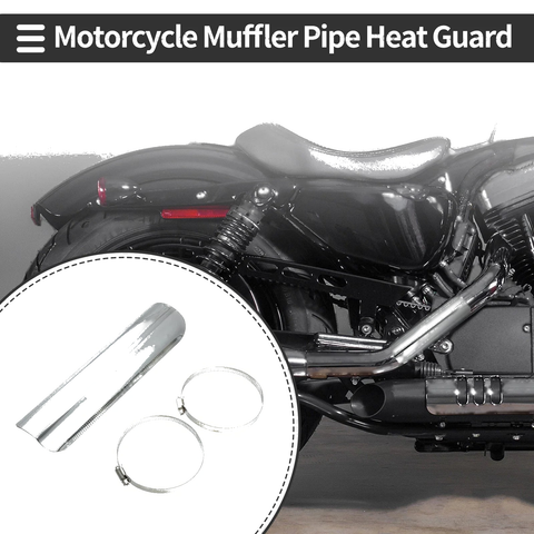 Universal Motorcycle Exhaust Muffler Pipe / 225x60mm / Heat Shield
