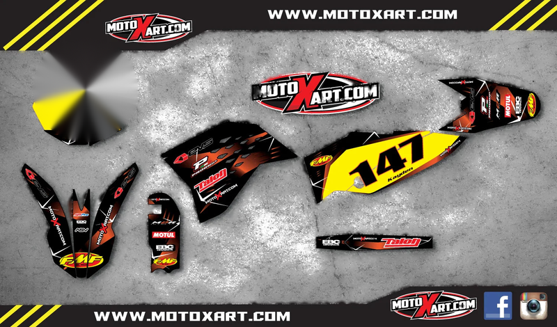 KTM 65 Custom Graphics Kit Barbed Style Stickers (2009-2015)