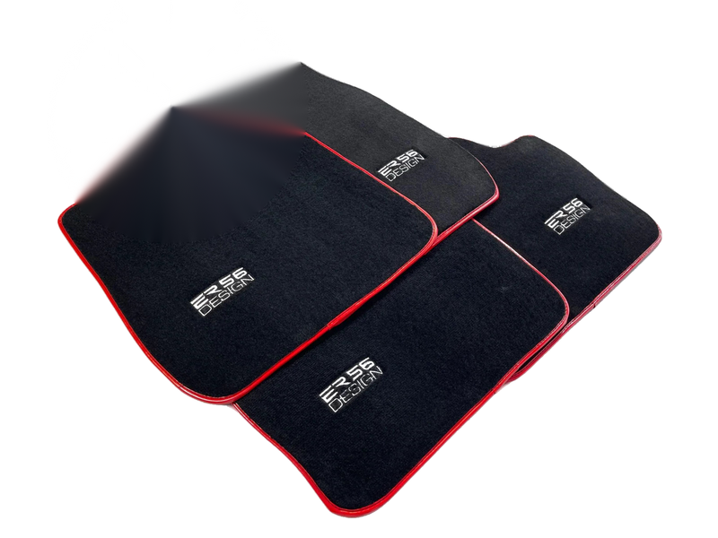BMW 6 Series F12 Premium Black Red Round Floor Mats (2012-2019)