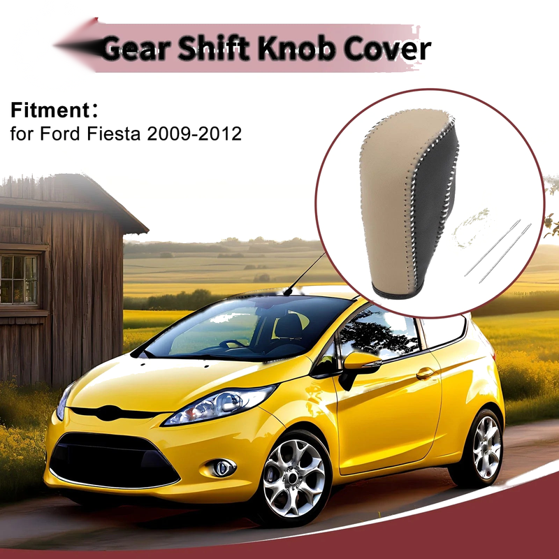 Ford Fiesta Beige Faux Leather Gear Shift Knob Cover (2011-2019)
