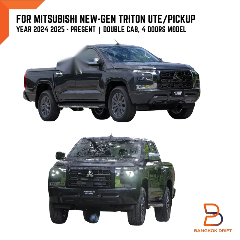 Mitsubishi Triton Ute Double Cab 6 x Matte Black Fender Flares (2015-2023)