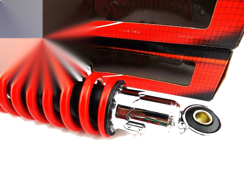 Suzuki PE175 400mm Red/Chrome Rear Shock Absorbers