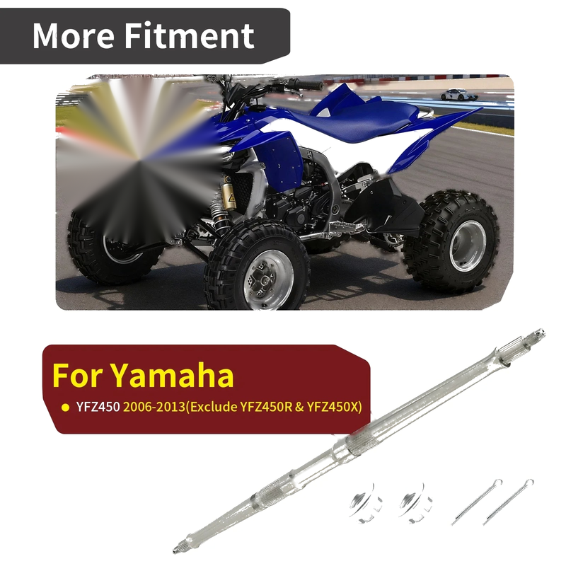 Yamaha YFZ450 Rear Axle Shaft & Nut & Pin (2006–2013)