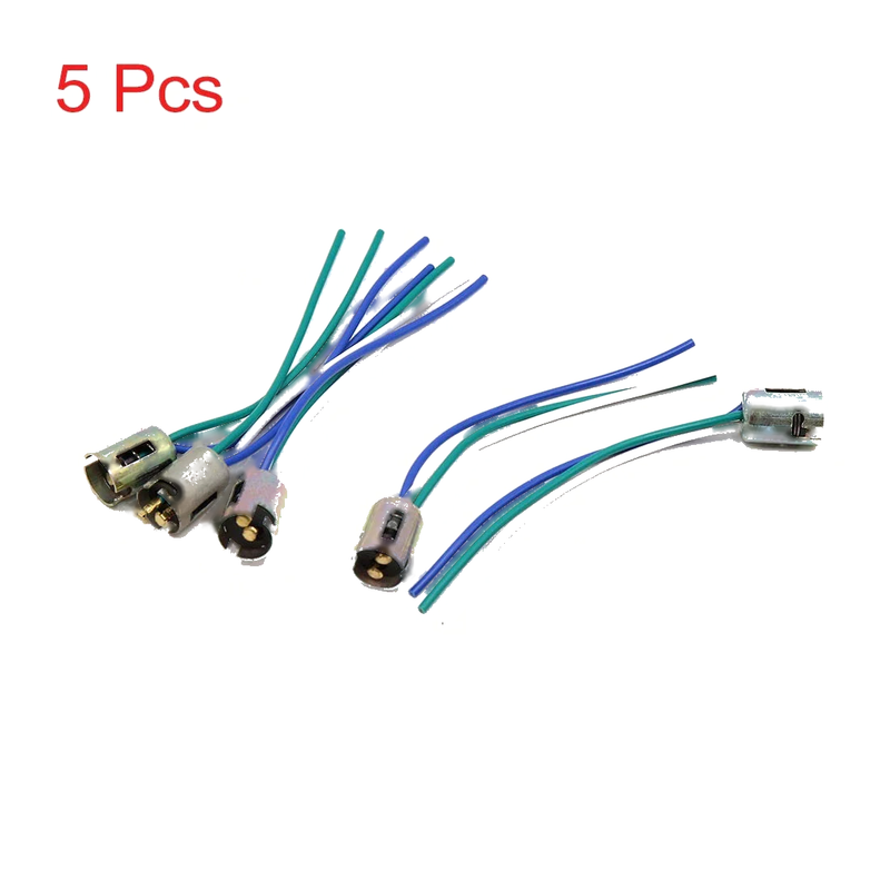 5 x 1157 Motorcycle Double Contact 3 Wire Rear Lamp Tail Light Socket Green