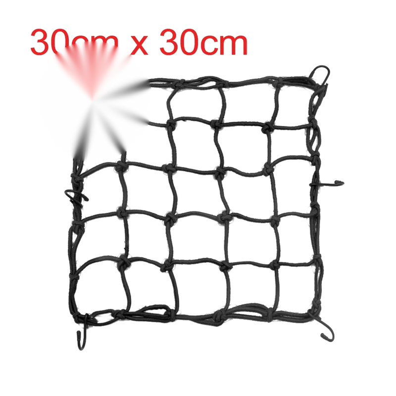 Motorcycle Scooter 30cm x 30cm / Black Cargo Luggage Mesh Goods Net