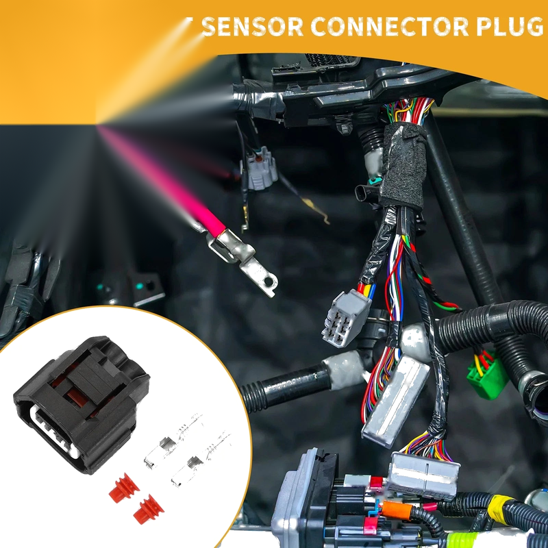 Toyota 2 Pin Temperature Sensor Connector Plug 1 Set Plastic Black