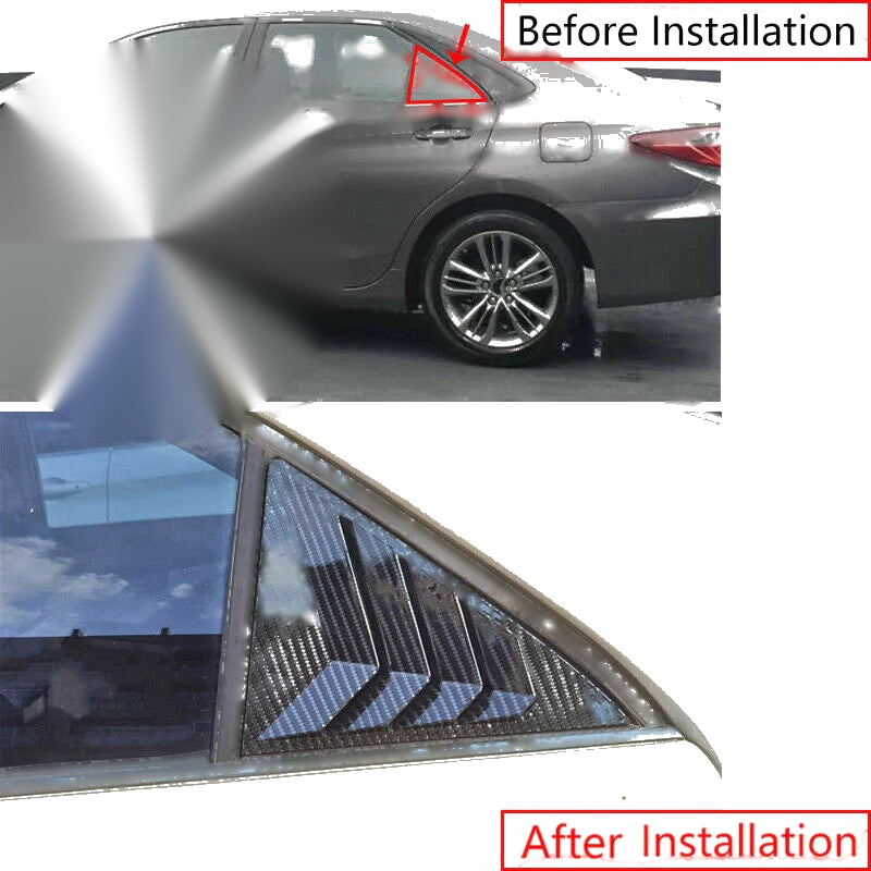 Toyota Camry 7th Carbon Fiber Window Louver Shutter Cover 2x (2012–2017)