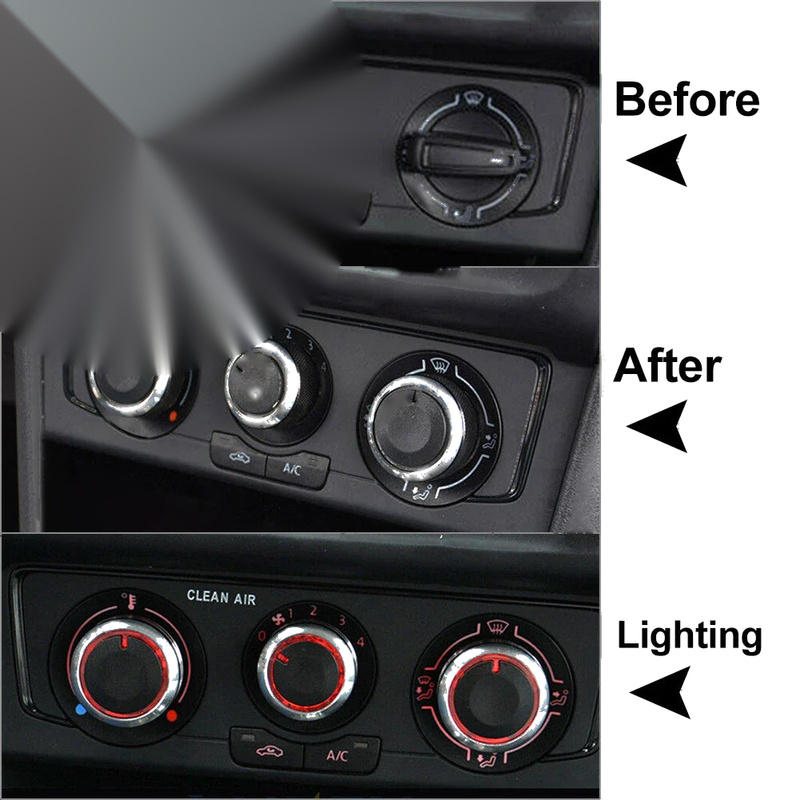 VW Polo 3 x ABS Air Conditioning Knob Switch Decor (2004-2013)