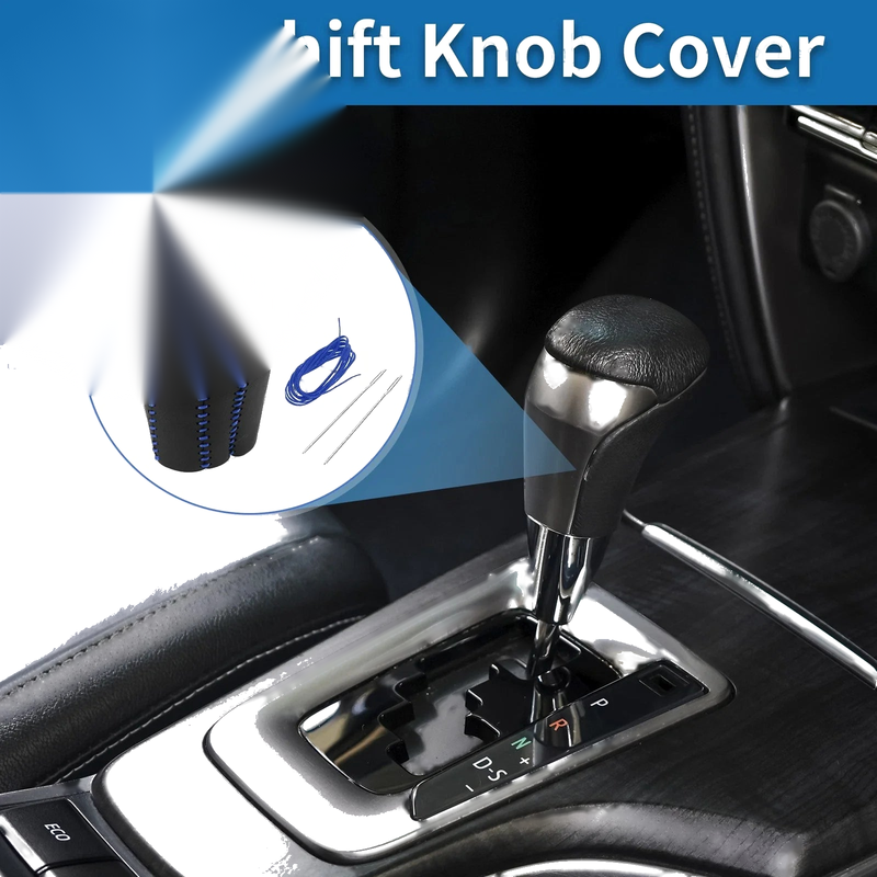 Toyota Camry (2018-2024) Black Blue Faux Leather Car Gear Shift Knob Cover