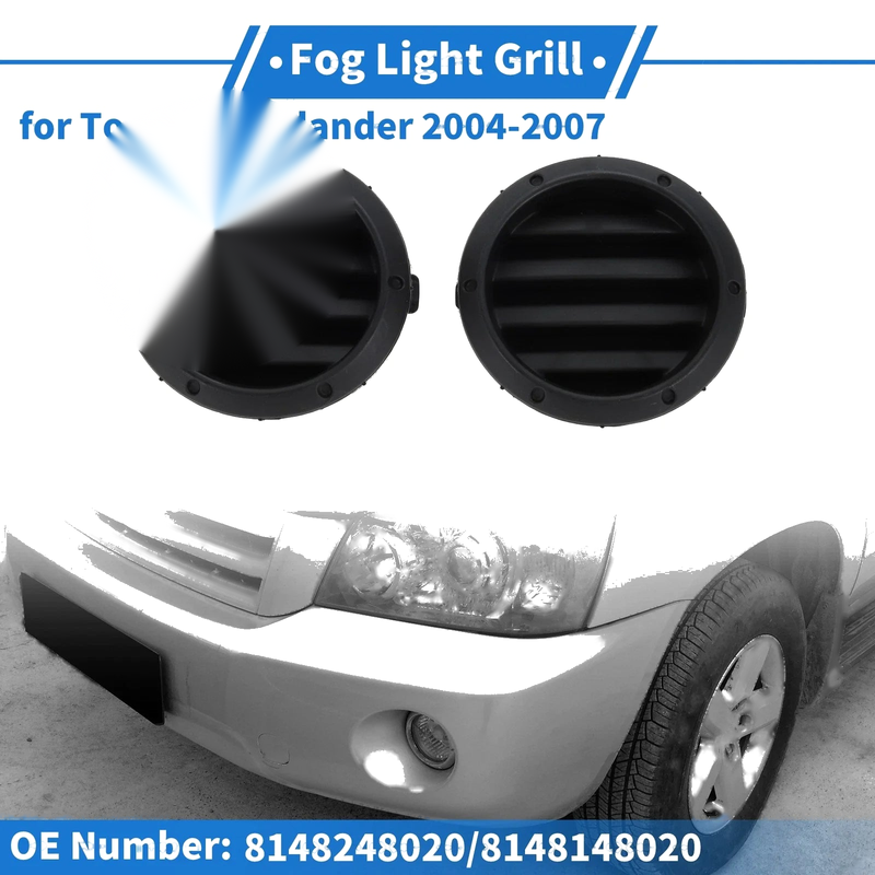 Toyota Highlander (2001-2007) Black ABS Fog Light Covers