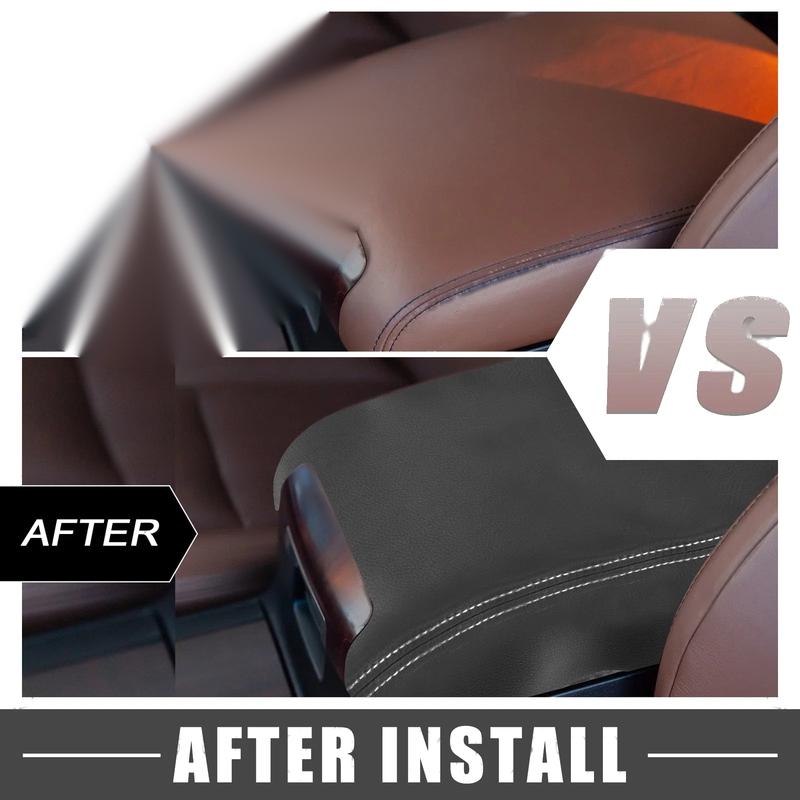 Toyota Camry (2012-2017) Black / Gray Stitches Center Console Armrest Cover