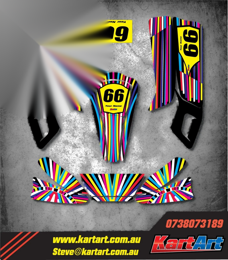Arrow AX9 Junior Kart - VIVID STYLE KART ART Sticker Kit