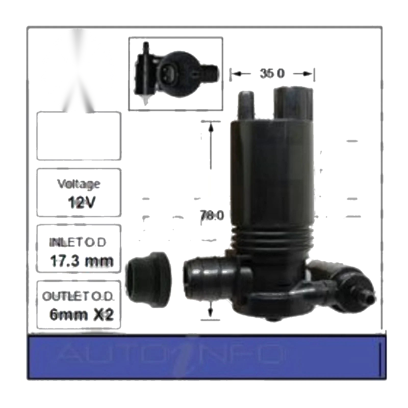 Nissan Pulsar C12 4cyl 1.6L 1.8L 13~17 Front or Rear Windscreen Washer Pump
