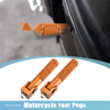 Motorcycles Scooters Pair / Universal Folding Foot Rest Rear Pedal Orange