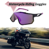 1 x Motorcycle Riding Goggles Purple Black with Blue Dots Tri-Acetyl Cellulos