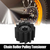 Motorcycle 10mm Hole Chain Roller Pulley Tensioner Black Serrated
