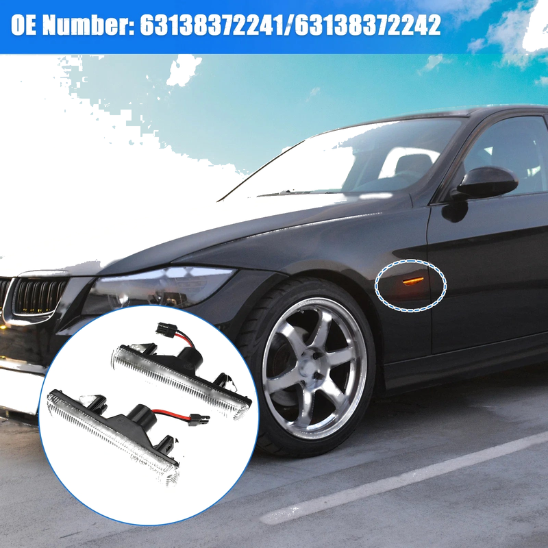 BMW E36 Clear LED Side Marker Lights (1992-1999)