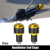 Make Model Pair 7/8" 22mm Gold Tone Handlebar Ends Plugs Carbon Pattern
