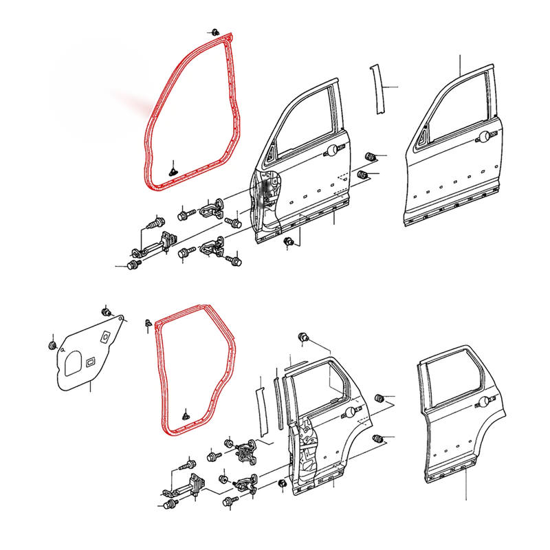 Honda CR-V EX RD5 RD7 2002-2005 Front Rear Door Weatherstrip