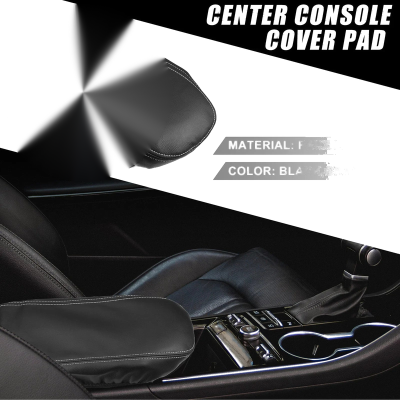 Kia K5 Center Console Armrest Cover 2021-2023 Faux Leather Black Gray