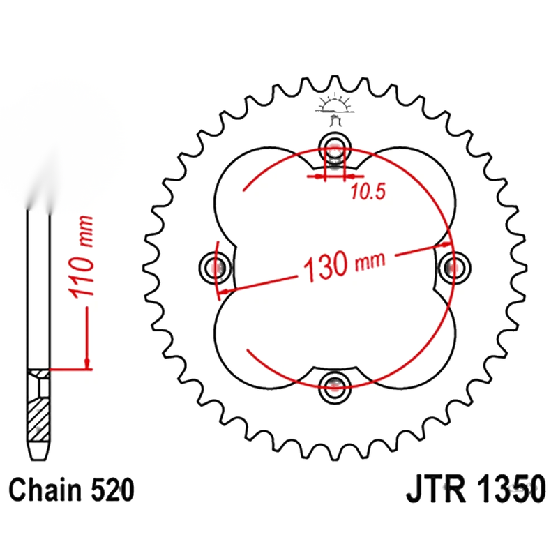 Honda TRX400EX & TRX400X Sportrax 37-Tooth Rear Steel Sprocket