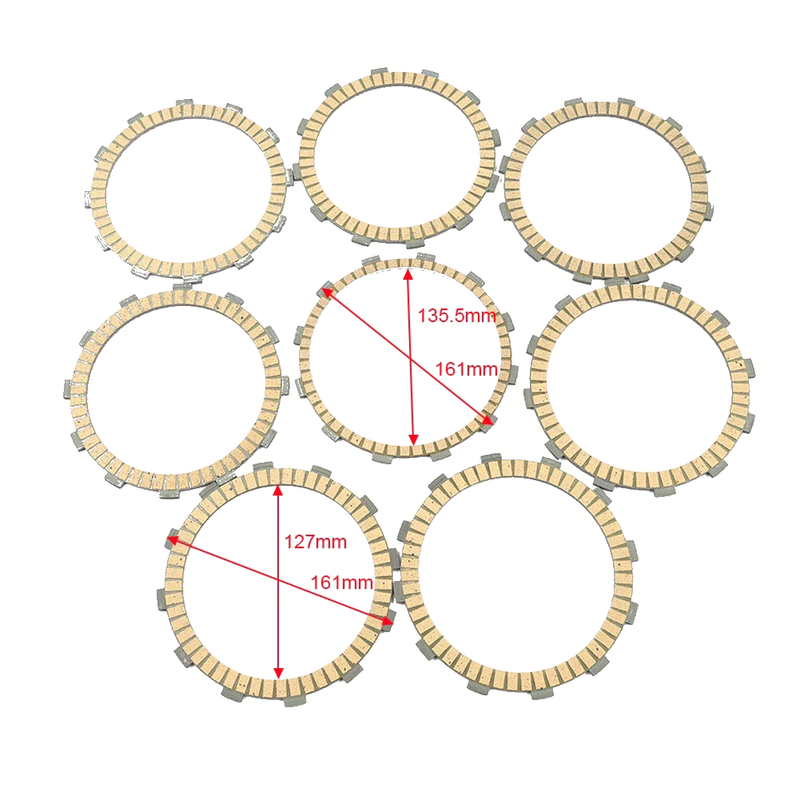 Honda GL1800 Goldwing, VTX1300C 8x Clutch Friction Plates (2001-2014)