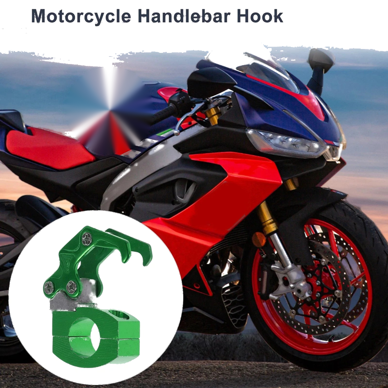 Square Fingerprint Motorcycle Hanging Hook Green 72mm