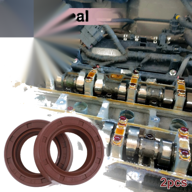 Oil Seal 2 x Seal Ring Rotary Shaft Seal FKM Rubber 22x35x10mm Brown