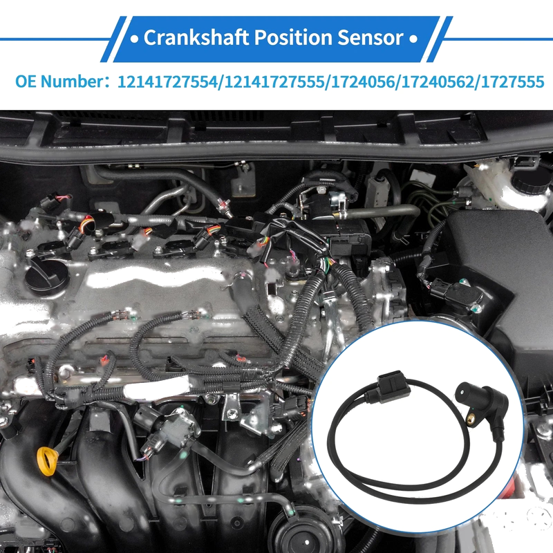BMW E36 318i Crankshaft Position Sensor 1 Pc Black (1990-1993)