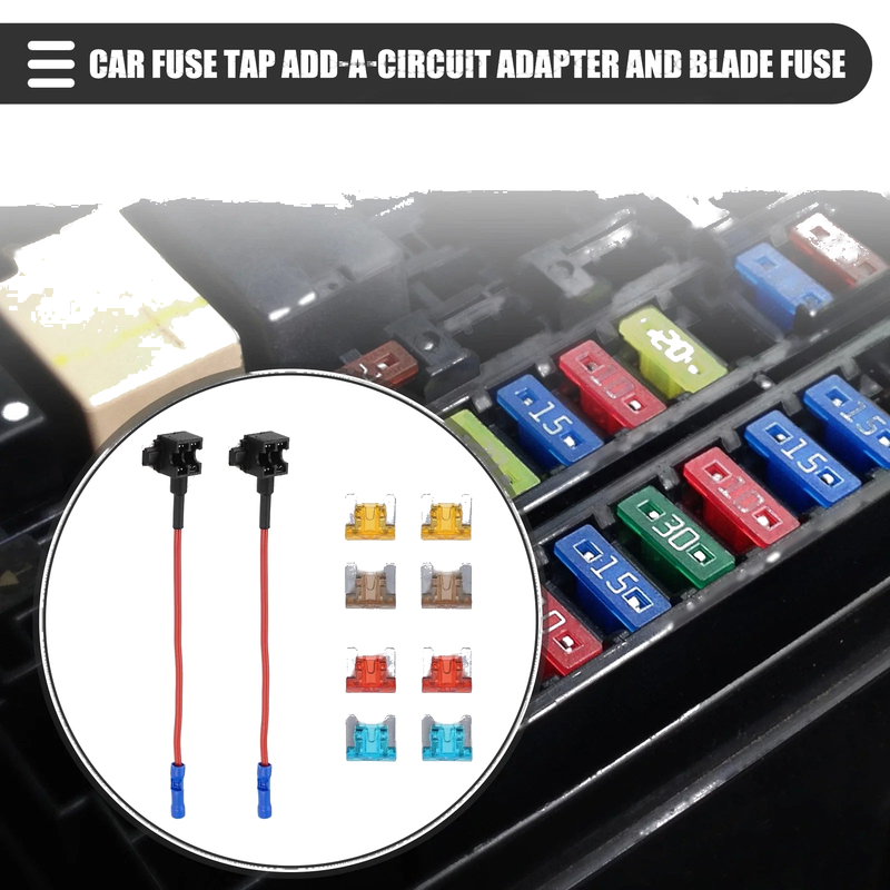Circuit Low Profile Mini Fuse Tap w/  5A 7.5A 10A 15A APS Fuses