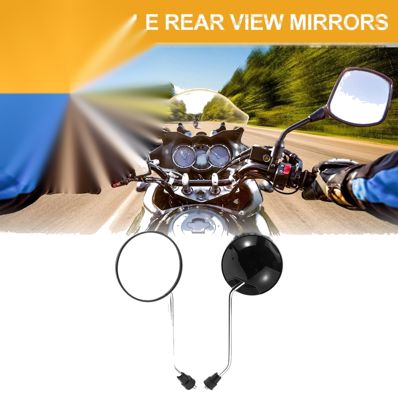 M8 M8 Rear View Mirrors Handlebar Mirrors Silver Tone Black Iron