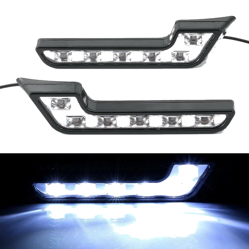 Vehicles 2PCS L Shaped Car 6LED 12V DRL Waterproof Driving Fog Light Lamp