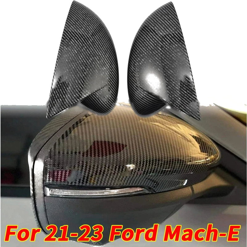 Ford Mustang Mach-E 2 x Carbon Fiber Rearview Side Mirror Cover Cap (2021–2024)