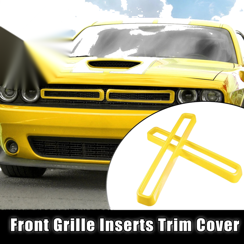 Dodge Challenger (2015-2022) Yellow Grille Mesh Inserts Front Exterior Trim