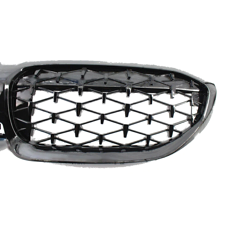 BMW 3 Series G20 (2019-2022) Glossy Black Front Bumper Upper Mesh Grille