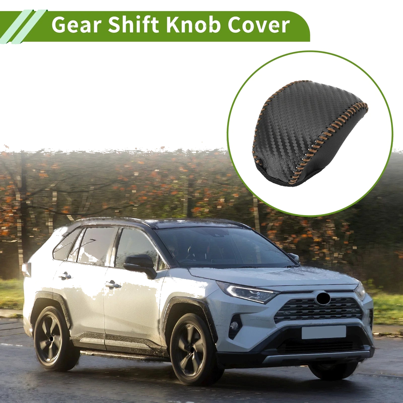 Toyota RAV4 Black Carbon Fiber Gear Shift Knob Cover (2019-2024)