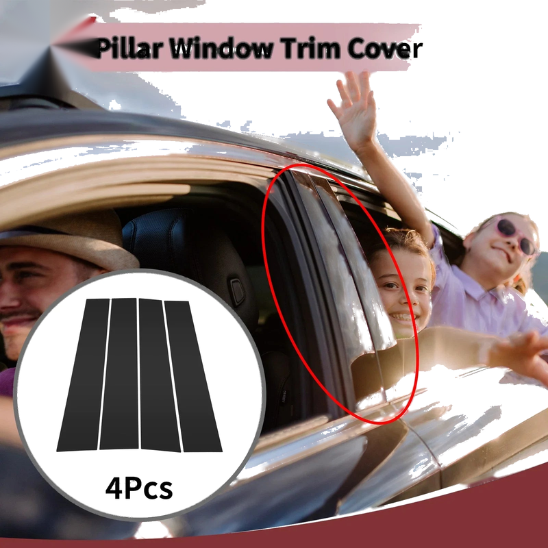 Mazda BT50 (2010-2015) 4 Pcs Black Front Left Right Door Pillar Window Trim