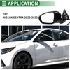 Nissan Sentra 2020-2022 Manual Folding Black Left Side Door Mirror