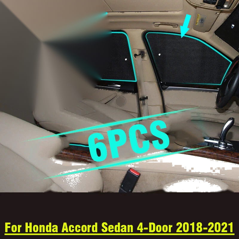 Honda Accord 6pcs Side Windows Privacy Sunshade (2018–2021)