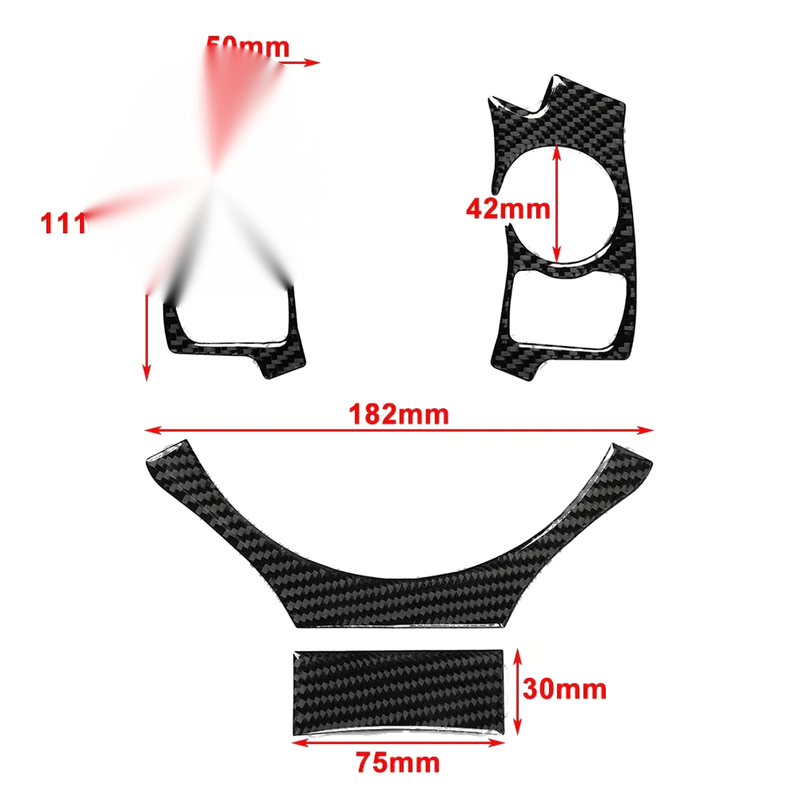 Lexus IS250 NX200 200t 300h Carbon Fiber 4x Steering Wheel Cover Trim