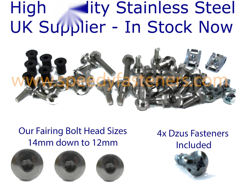 Honda Hurricane F1 2 x Stainless Steel Fairing Bolts & dzus Rivets CBR 600F