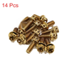 Motorcycle Bolts 14pcs Gold Tone M6 x 15 Stainless Steel Titanium Plated