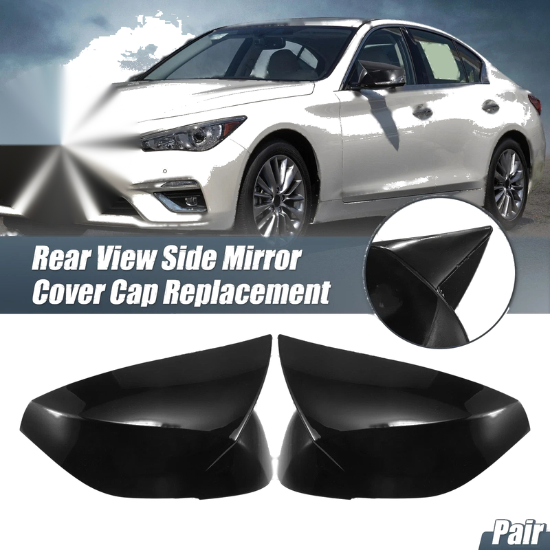 INFINITI Q50 Q60 Q70 QX30 Pair Mirror Cover Overlay Black