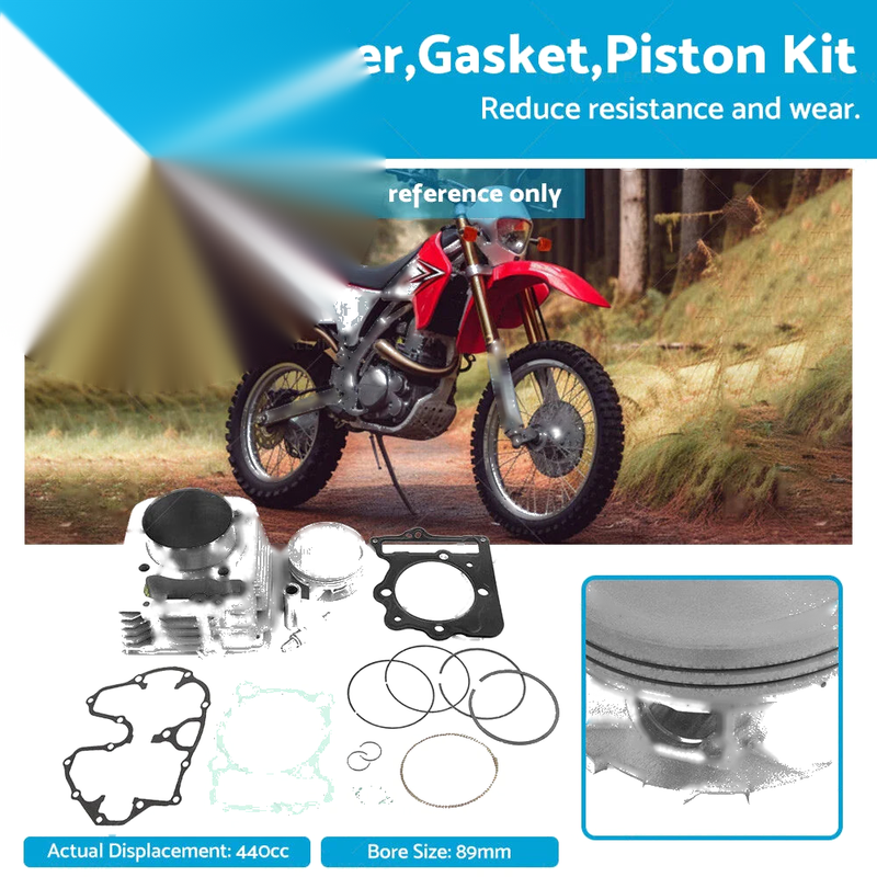 Honda XR 400R TRX 400EX 440CC Cylinder Gasket Piston Kit (1996-2014)